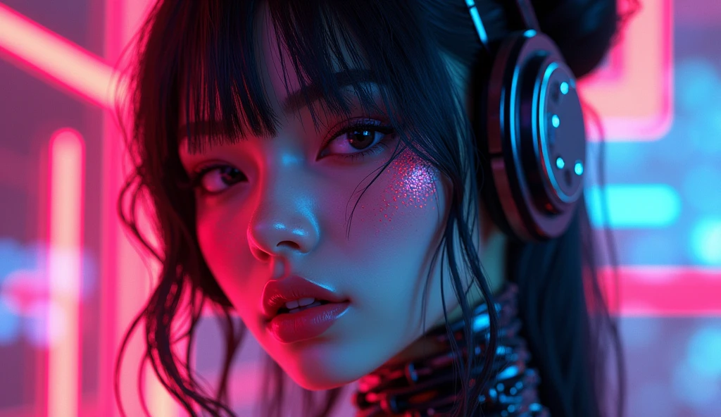(masterpiece:1.2),(Highest quality),(Super detailed),(Ultra-high resolution),(Best illustrations),8k,wallpaper,Beautiful female cyborg,whole body,psychedelic,Vector art,Layered textures,progressive,pop,sf,cyber punk,Super sexy:2.0 cyberpunk girl seductive pose leds light and shadow, ultra-realistic, 16K. 3D style, , Octane render, ray tracing, depth of field, super detail