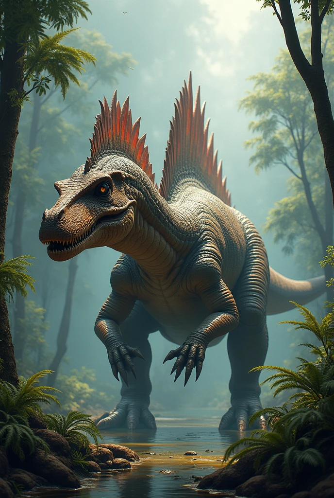 A spinosaurus with more realistic current features