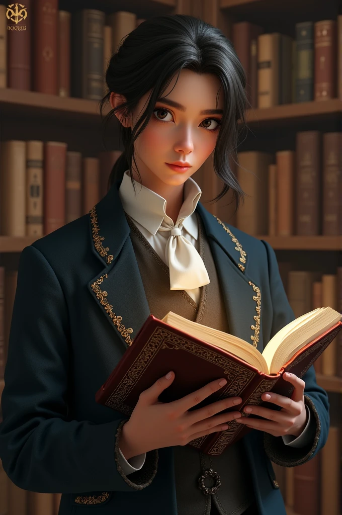 character with a book in hand