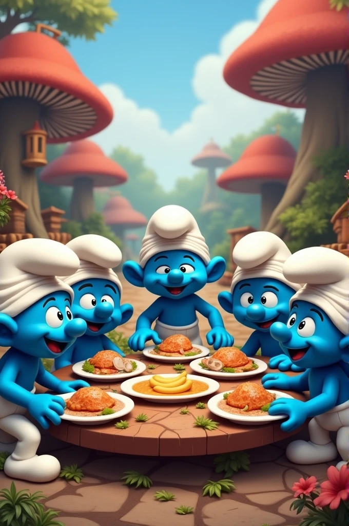 Smurfs eat miyasa karova 