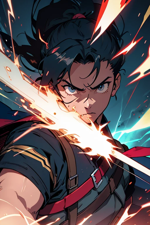 score up_9,score up_8,score up_7,source_anime,masterpiece,best quality,super fine illustration,super detailed, 8k,dynamic angle,perfect hands,perfect body,perfect face,BREAK a old general commernder,a shaved head,BREAK he is holding_weapon,An aura of anger (emanating:1.5) rises from his body.BREAK detailed background,retoro,lightning effect,battle field,(LoRa:0.7)
