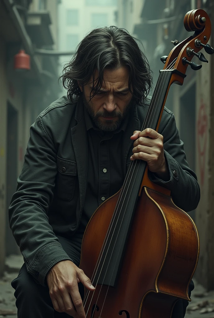 A totally lost guy leaving his most favourite thing in his life behind. And the valuable thing is music, guitar, instruments etc