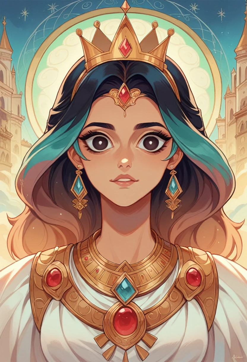 (Best quality 1.1),( Indian ,culture), princess with crown on her head with flawless skin, highly detailed facial expressions, cute,lovely, palace background, highlights, deep shadows, cultural, bright eyes,