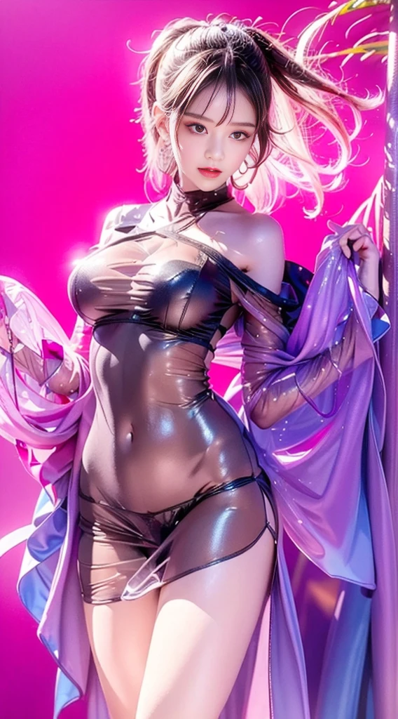 1，(((bishoujo，Off-shoulder，Shoulder straps slipping off，cleavage cutout，Shocked，Asymmetry，irregular，open cloths，Shy，(bitch_virgin:1.5)，Exposed breasts，Pure and sexly，(Super skinny:1.5)，(See-through clothing:1.8)，sexly的表情，Conical chest，Broken clothes，torn)))，glamor，dynamic pose，Shuriken，curvy ，High target_solve, clearly_image, Detailed background，best quality, number, Very detailed, Finely, high resolution, 8k画质， Perfect dynamic composition, long hair, Charming pose，(sexly:1.0)，Shy，masterpiece, best quality, high resolution, 8k, HDR, raytracing, detailed shadows, beautiful girl, (hyperdetailed:1.15)，maebari/pasties，1