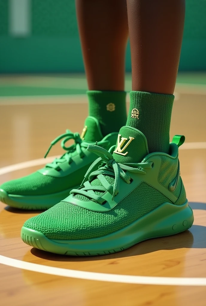 Green Louis Vuitton shoes more modern 2024 FOR BOYS BASKETBALL