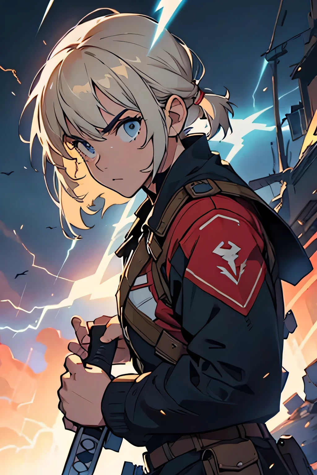score up_9,score up_8,score up_7,source_anime,masterpiece,best quality,super fine illustration,super detailed, 8k,dynamic angle,perfect hands,perfect body,perfect face,BREAK a old general commernder,70yo,a shaved head,BREAK he is holding_weapon,BREAK detailed background,retoro,lightning effect,battle field,(LoRa:0.7)