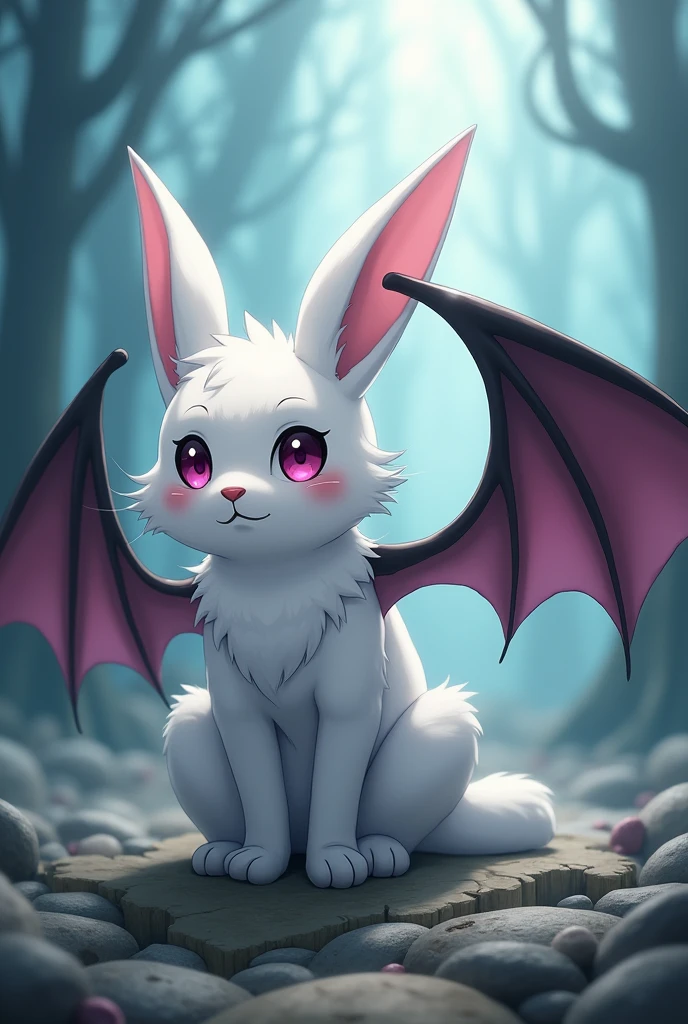 Neko Arc as Nanachi from Made in Abyss, big bat wings, usagi, neko