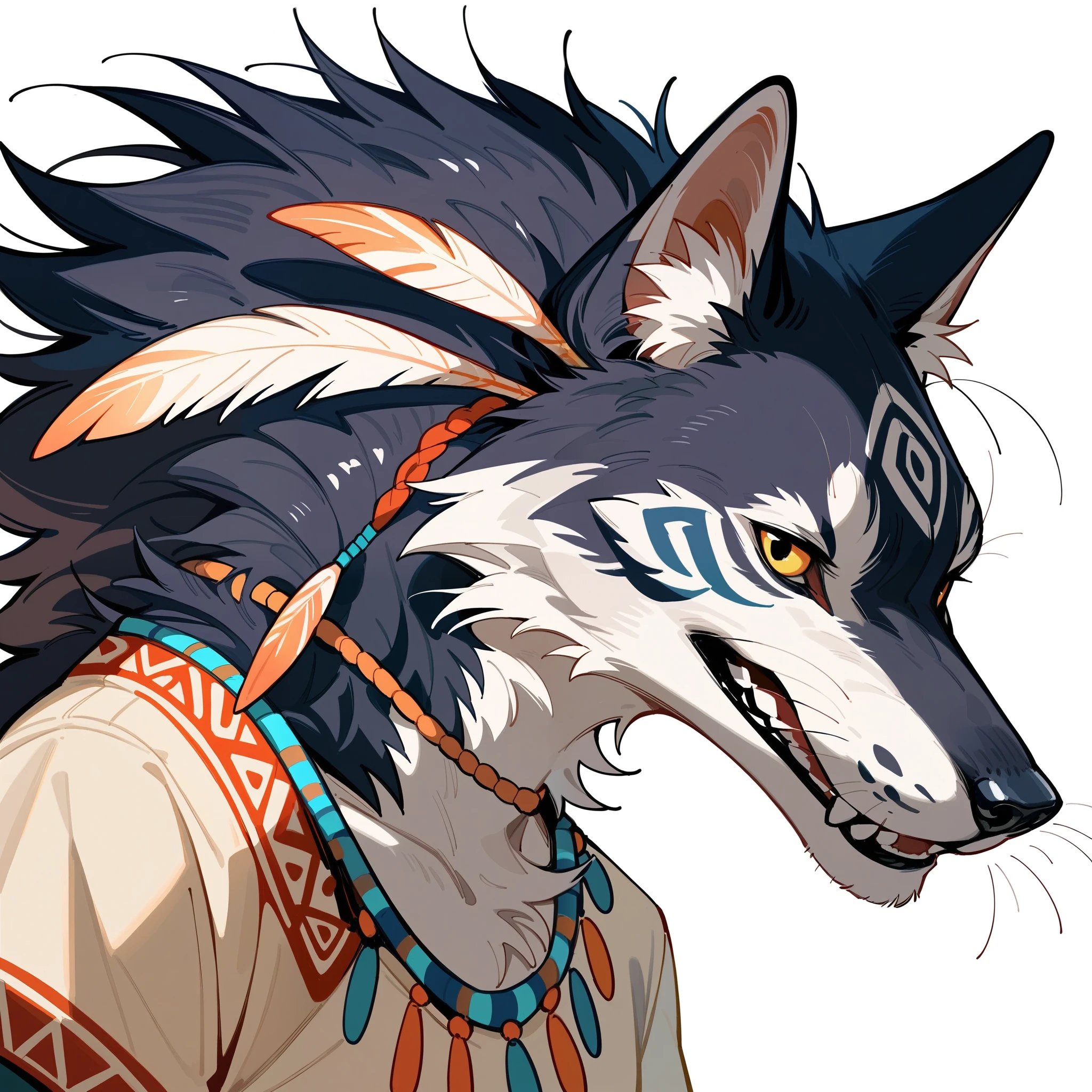 rating_safe, score_9, score_8_up, score_7_up, score_6_up, score_5_up, score_4_up, hires, source_furry, cover_page, Tribal Spirit animals, A t-shirt design inspired by tribal art and folklore, featuring intricately detailed spirit animals such as wolves, The design incorporates geometric patterns and bold linework to create a striking and powerful composition, white background,