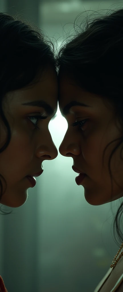 Indian lesbian rivals stare nose to nose