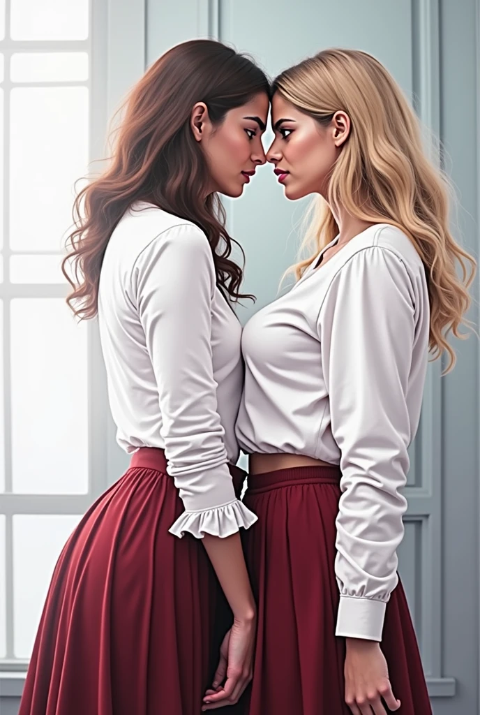 Indian lesbian rivals stare nose to nose 