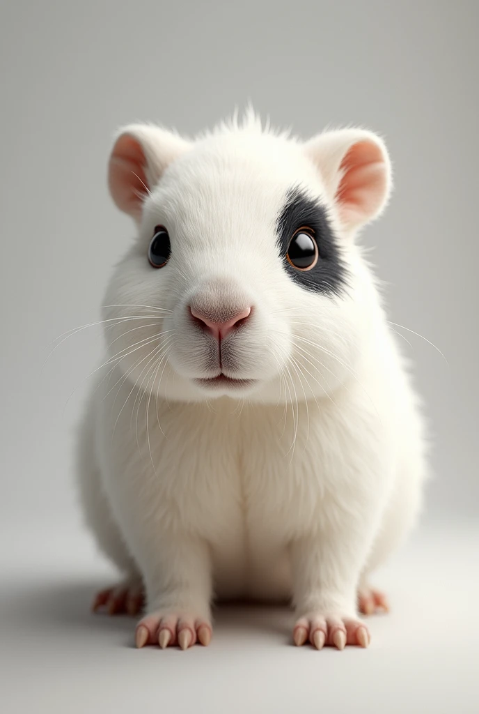 a white capibara with a black patch over one eye, cute capybara, adorable animal, detailed fur texture, highly realistic, 4k, HDR, studio lighting, photorealistic, masterpiece, hyperdetailed, intricate details, award-winning photography, natural lighting, vibrant colors, depth of field, sharp focus