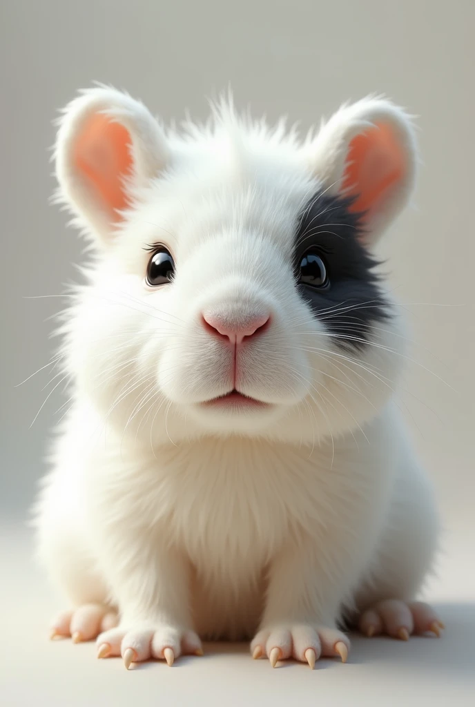 a white capibara with a black patch over one eye, cute capybara, adorable animal, detailed fur texture, highly realistic, 4k, HDR, studio lighting, photorealistic, masterpiece, hyperdetailed, intricate details, award-winning photography, natural lighting, vibrant colors, depth of field, sharp focus