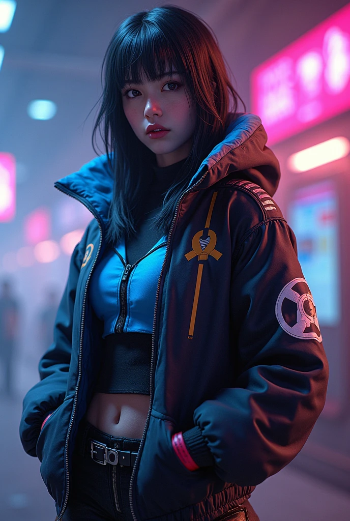 And number 24 X is a game character with a black and blue outfit with a logo