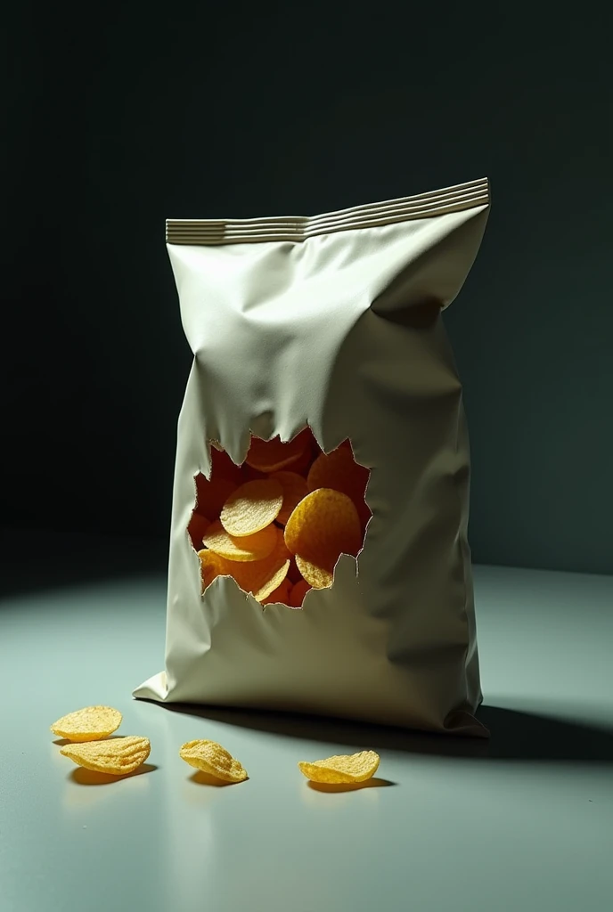 A bag of potato chips, which contains the flavors of iron, wood, leaves, and glass mixed together in one bag.