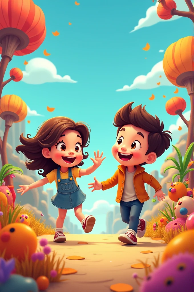 Generate a photos within cartoon style And so, Emma and Liam continued their journey through life, always ready for the next adventure, knowing that as long as they were together, every challenge was an opportunity for discovery and every day a new chapter in their own story