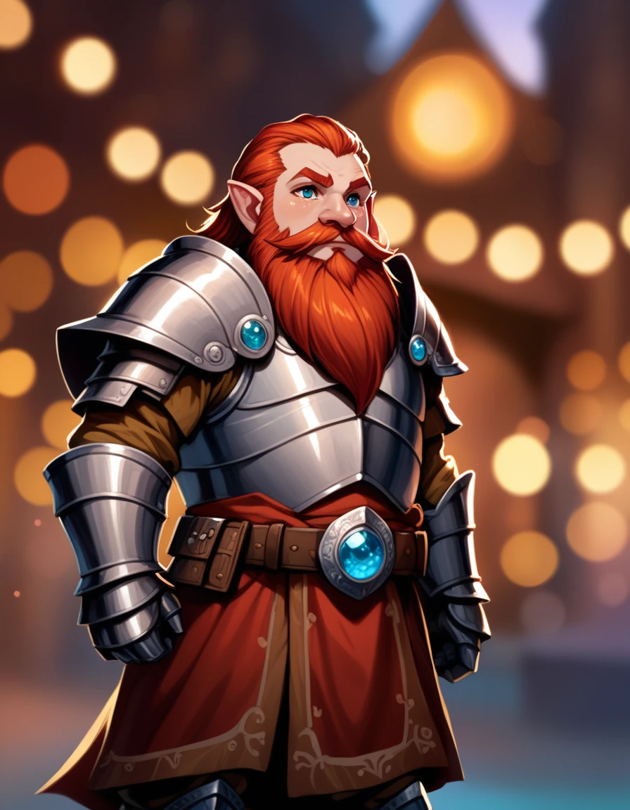 8K, RAW, best quality, masterpiece, ultra high res, colorful, (medium wide shot), (dynamic perspective), sharp focus , (depth of field, bokeh:1.3), extremely detailed eyes and face, beautiful detailed eyes,
Dungeons and Dragons, (dwarf), male, full body, armor, solo, simple background,
detailed, many details, detailed eyes, detailed face