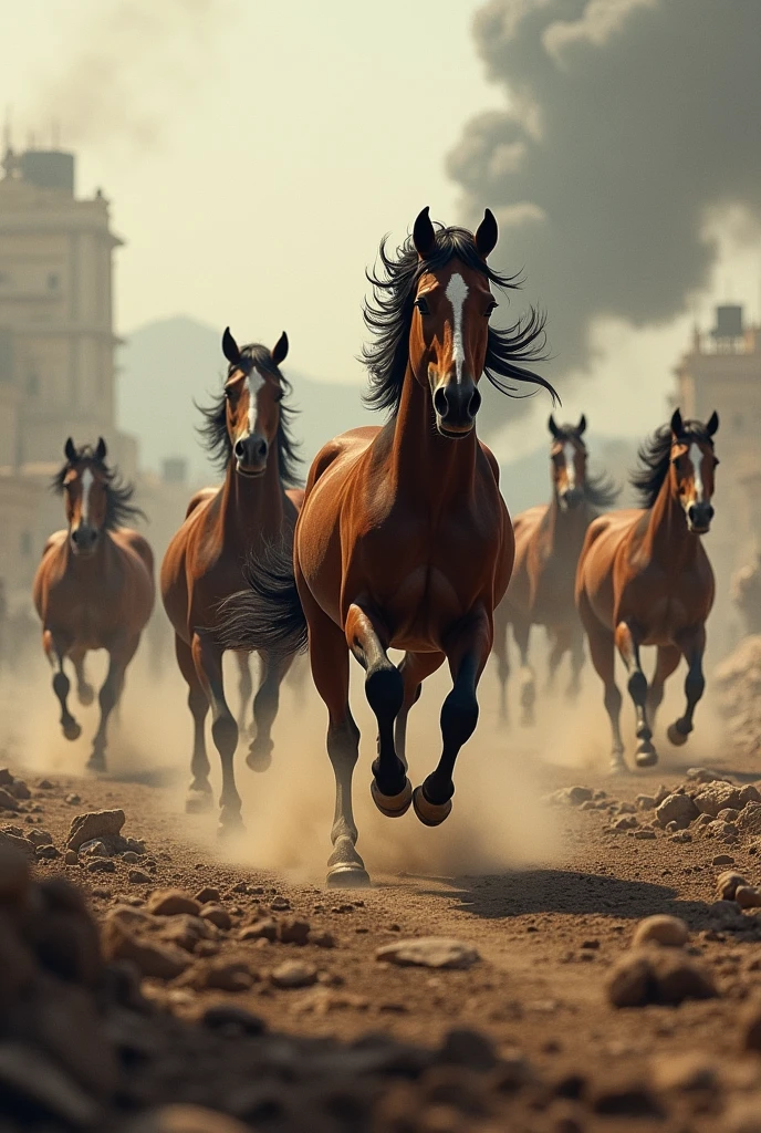 Horses are ran away from war