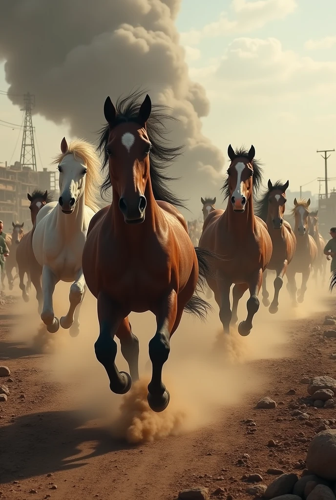 Horses are ran away from war
