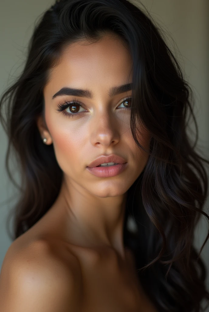Gorgeous Arab woman, oval face shape, posing 