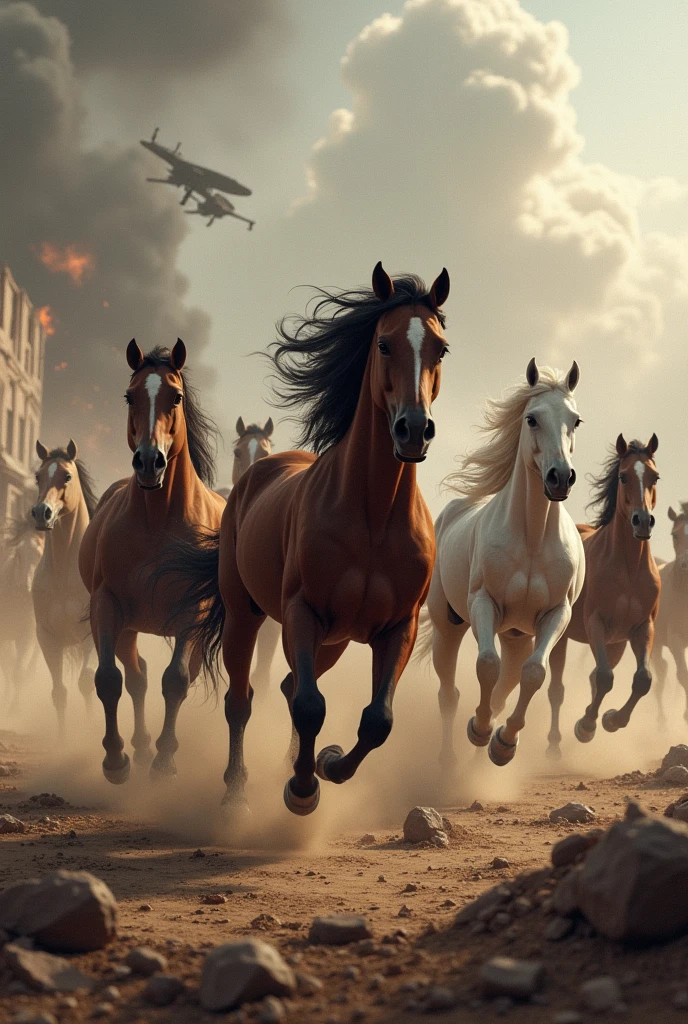 Horses are ran away from war