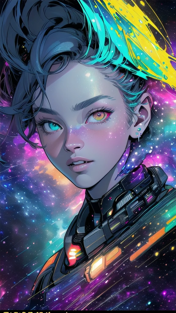 (((masterpiece, highest quality))),(((solo:1.2))),(((1girl:1.2))),32k wallpaper, very detailed, poster, vintage science fiction,(((((geometric cinematic movie poster))))), ((((bauhaus)))),(((abstract))),((((mid century modern)))),(((((portfolio))))),(((((Close-up))))),(((((bust up))))),((((more various angle)))),(((highlight))),((((heterochromia)))),(((complete. detailed face))),(((Extremely talented))),(((most complecated machine))),(((Overall colorfully))),((((((Absolutely galaxy background)))))),(((amazing huge rainbow))),(((eternal nebula)))