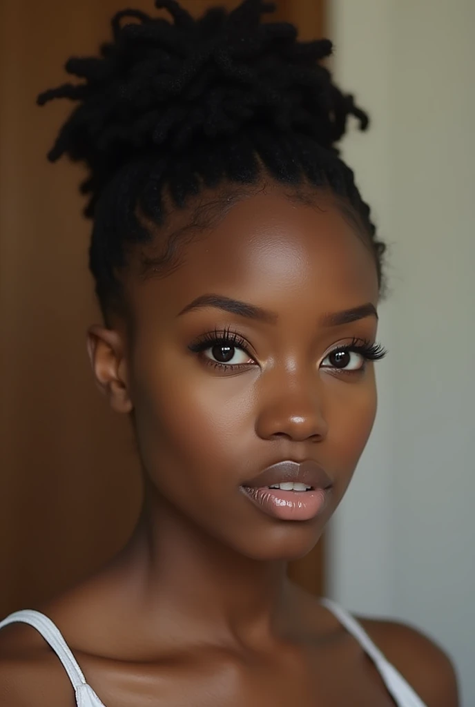 Black woman hair in a bun porn