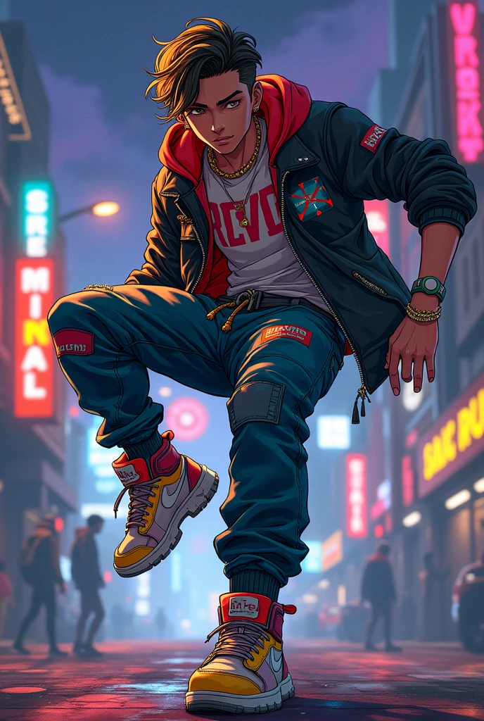 Create an anime style b boy