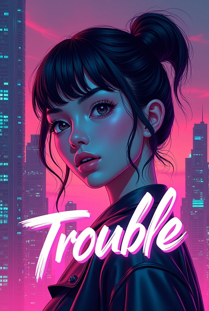 A y2k theme logo album titled "Trouble" by Prestine Kang