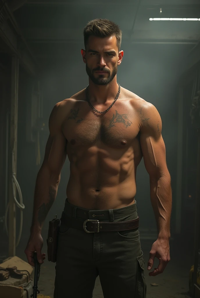 Joel Miller from the videogame the last if us part one fully naked and exposed