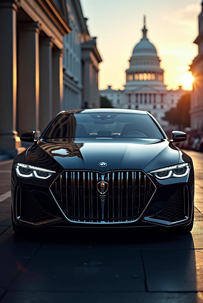 write on the luxury car front of Ahmad Nasir Lodin logo with the Washington
luxury place