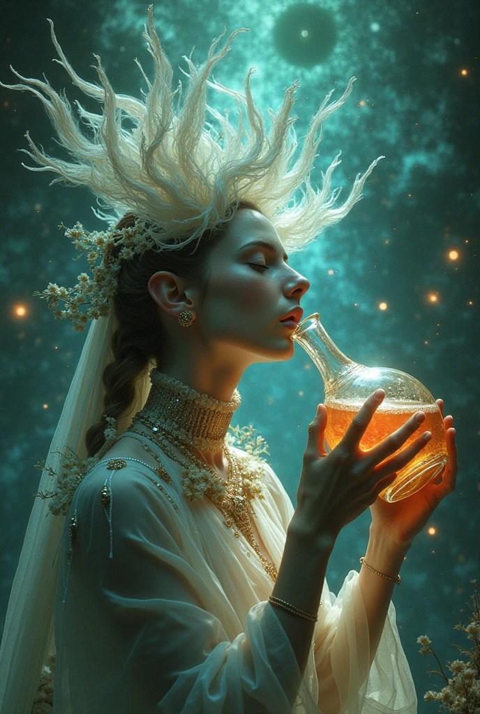 Eluriel drinking a gallon of Tonayan 