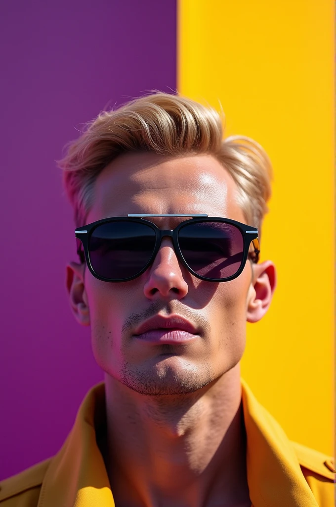Homme lunette blond Jordan violette et jaune