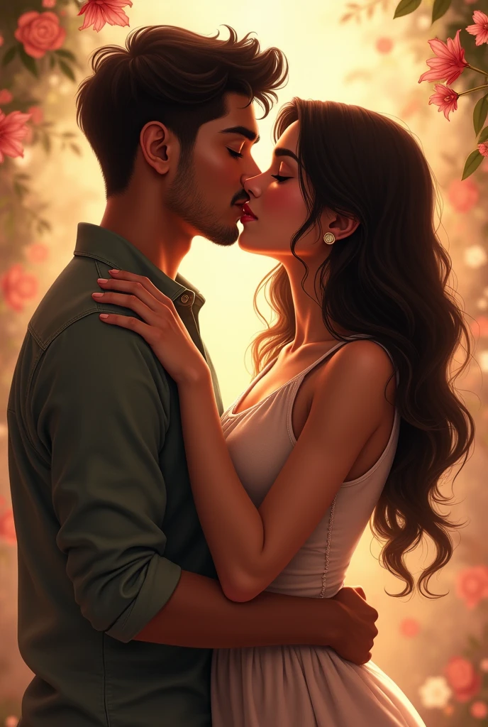Girl and boy kiss and back name hemant and ritika