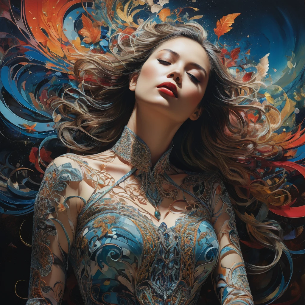 seduction, art inspired in Wadim Kashin, Intricate Details, Oil
