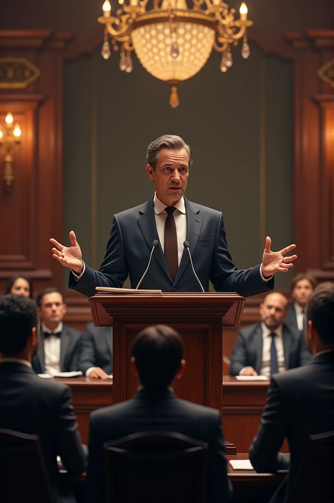 A lawyer delivering lecture