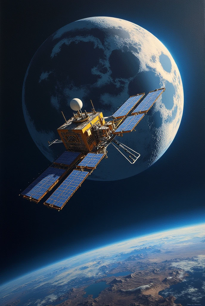 Chandrayan 3 earth to moon painting easy