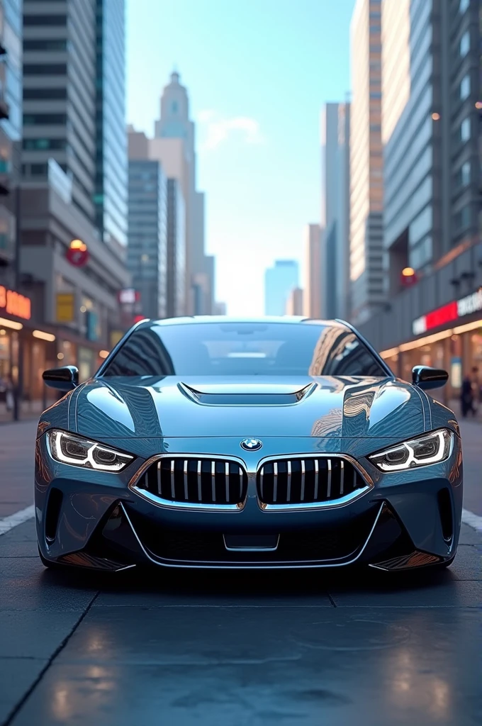Car with transparent roof BMW logo