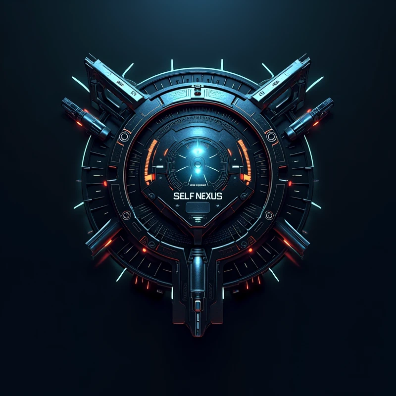 Make cyborg vibe yt logos using your own creativity for name "self nexus"
