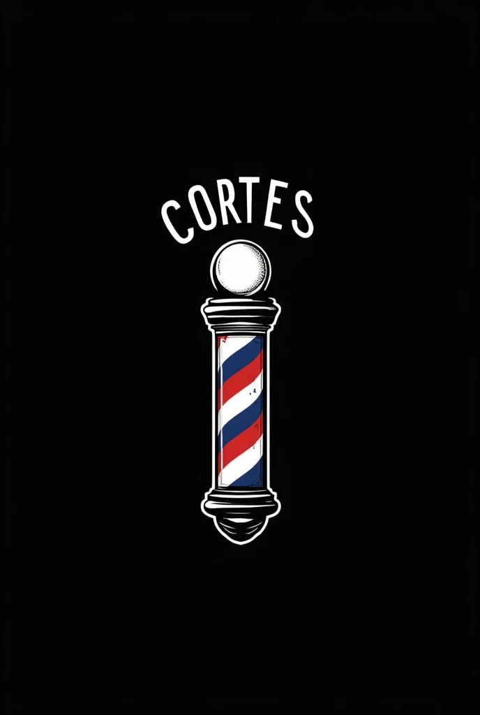 Uma logo de barbeiro escrita “Noel cortes” com um 💈 e o fundo preto