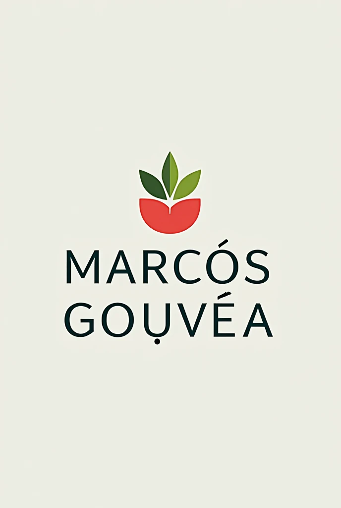A logo for a nutritionist named Marcos Gouvêa, very simple and with bright colors, besides being very sophisticated