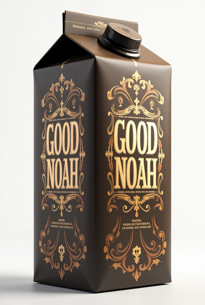 Create a new layer and select the Text tool (T). Enter text "Good Noah" and choose a nice font, luxury from available font list. Adjust size, letter spacing and font to match the packaging design. Sử dụng các công cụ Style và Effects để thêm màu sắc, shadows or decorative effects if required. Save the design in a format suitable for use on milk cans