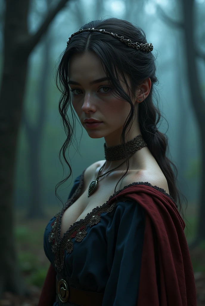 medium range portrait of a hyperdetailed in the style of a dementor from harry potter and a rogue wizard dnd character, (pleasant:1.3) thoughtful expression, (conjuring magical energy:1.3), cinematic shot on canon 5d ultra realistic skin, Steve Henderson Fabian Perez Henry Asencio, Jeremy Mann Marc Simonetti fantasy magical horror atmosphere, (highly detailed environment:1.3)