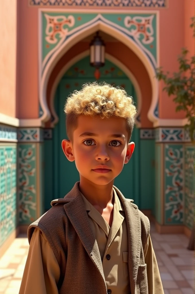  Moroccan boy with curly blond military cut 