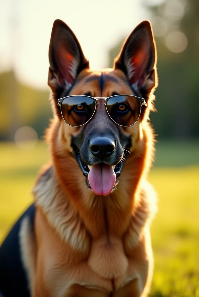 German Shepherd with sunglasses