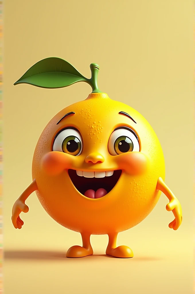 A funny fruit with simple background 