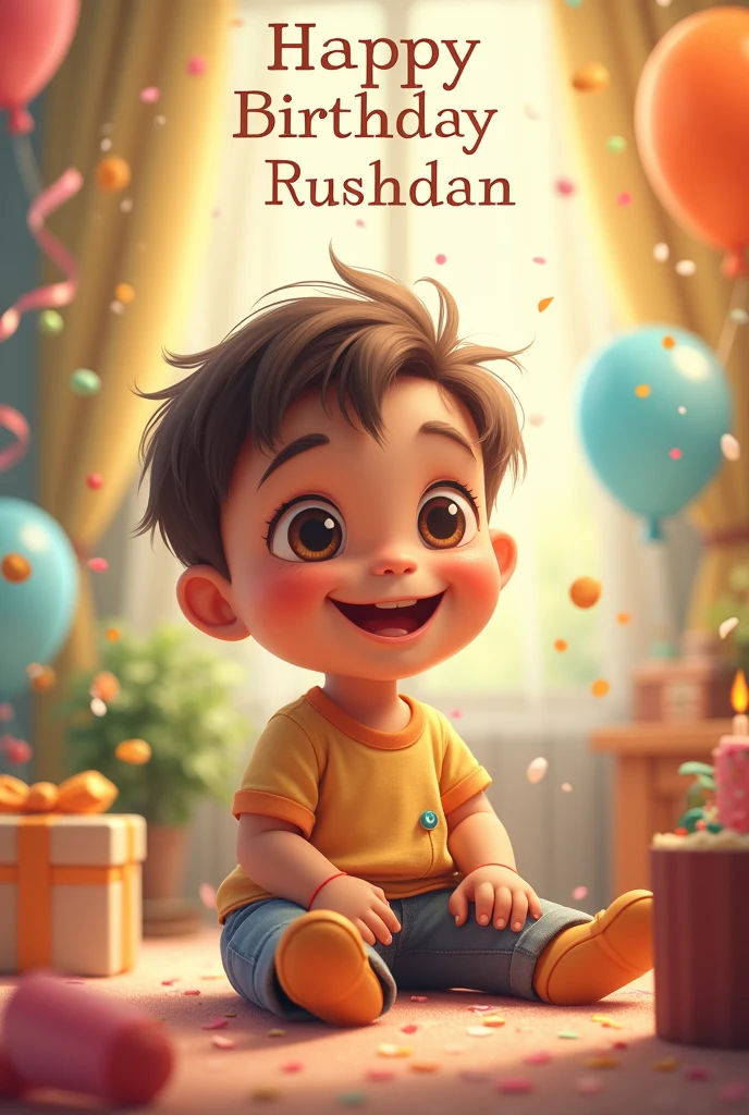 Give me wallpapers written with "Happy Second Birthday Rushdan"