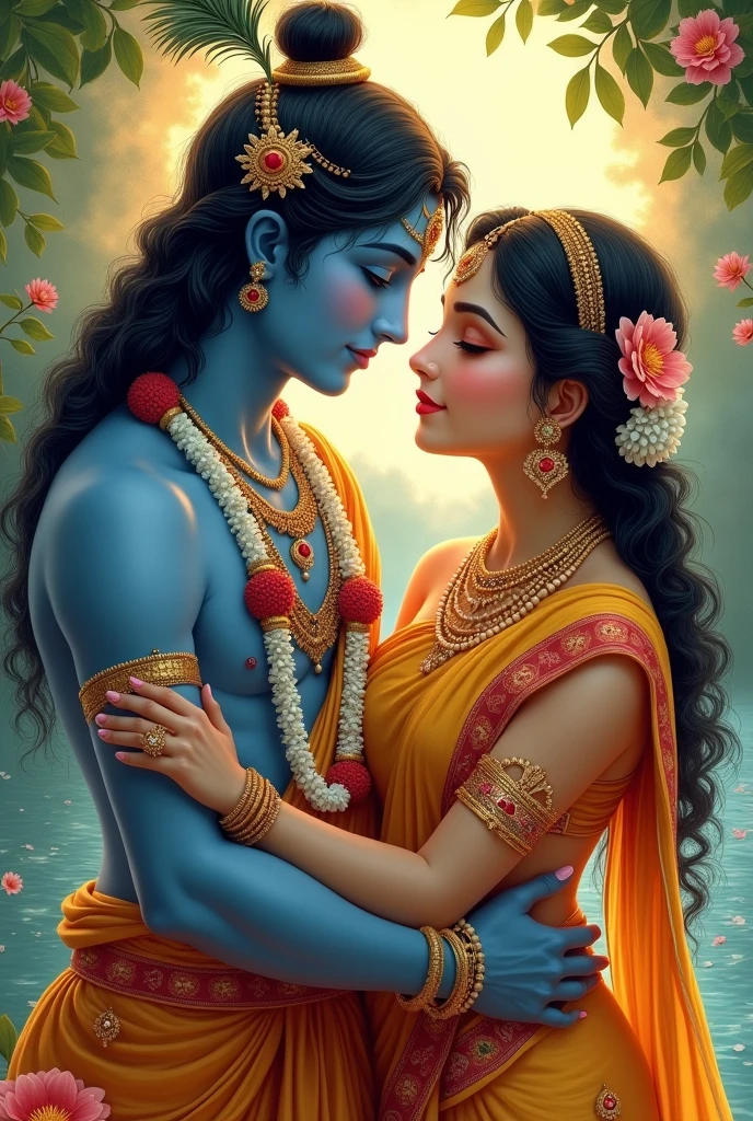 Create a lord krishna and wife Radha