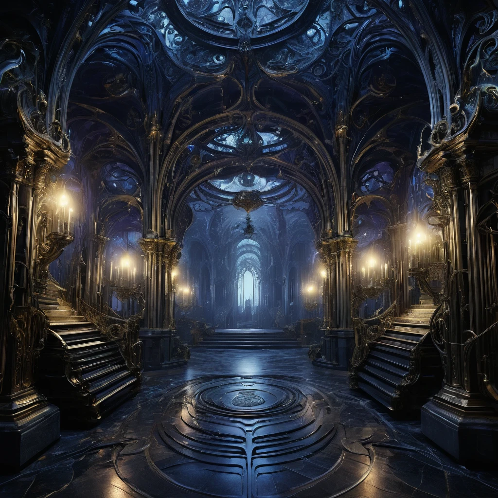 An AI-generated masterpiece depicting a chilling symphony of music resonating from within grotesque, organic structures inspired by H.R. Giger's nightmarish creations. The scene showcases the fusion of art and technology, creating an eerie and surreal ambiance. The image portrays the following elements:
- (best quality, 4k, highres, masterpiece:1.2), ultra-detailed, (realistic, photorealistic, photo-realistic:1.37) rendering: The image is of the highest quality, with intricate details and lifelike textures. The lighting and shadows are meticulously crafted to create a realistic atmosphere.
- Grotesque, organic structures: These otherworldly structures are reminiscent of H.R. Giger's signature style, blending bio-mechanical elements with hauntingly beautiful aesthetics. The intricate details of the structures convey a sense of dark elegance.
- AI-generated music: The air is filled with an ethereal symphony, harmonizing with the surroundings. The music is an AI-generated composition, creating a unique, haunting experience for the viewer.
- Eerie ambiance: The scene exudes a chilling atmosphere, with hints of suspense and mystery. The lighting is subdued but strategically placed to enhance the unsettling mood. Shadows dance across the grotesque structures, adding depth and drama.
- Surreal elements: The image presents a surreal setting that merges the boundaries between reality and dreams. It sparks the imagination and invites viewers to explore the darkest corners of their minds.
- Cinematic color palette: The color palette consists of deep, rich tones, enhancing the eerie atmosphere. Shades of dark blues, purples, and blacks dominate the scene, adding a sense of unease and mystery.
- Unconventional perspectives: The composition features unconventional angles and perspectives, allowing the viewer to immerse themselves in the surreal world. The distorted viewpoints add to the unsettling nature of the image.
- Attention to detail: Every element of the image is m