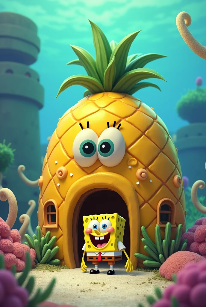 SpongeBob's house with SpongeBob in front