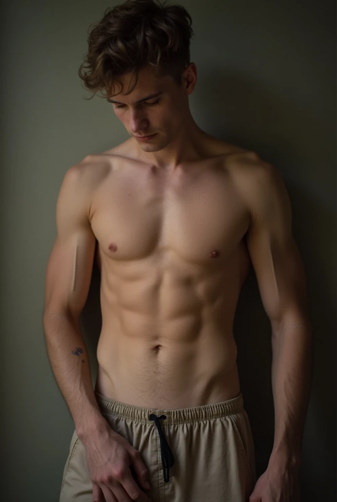 A boy without cloths showing his sex part 
